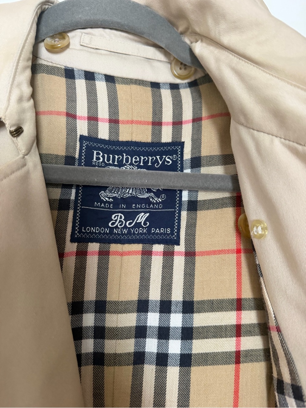 Burberry classic plaid checkered trench coat USA 6 long - Picture 14 of 16